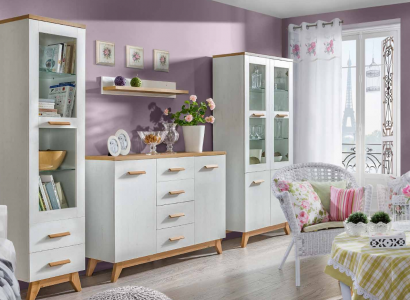 Wohnzimmer Set Vitrine Kommode Wandregal Wohnwände Kommoden